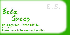 bela svecz business card